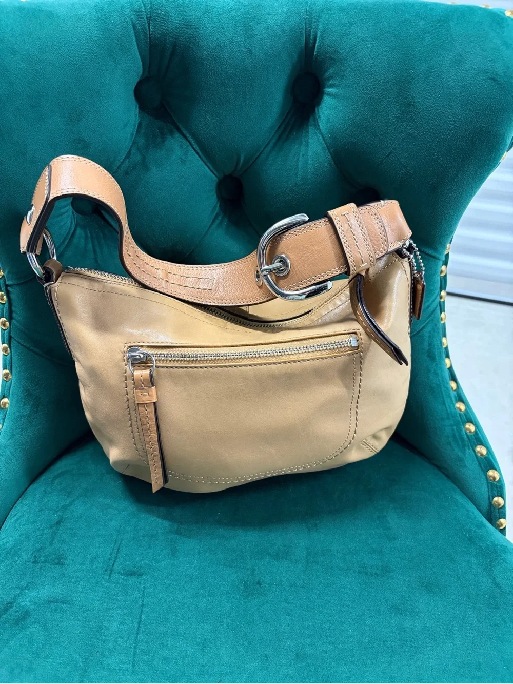 Coach - Tan Leather Hobo Shoulder Bag